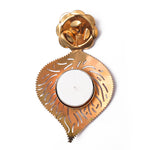 Decorative Rose Leaf Metal Tea Light Holder