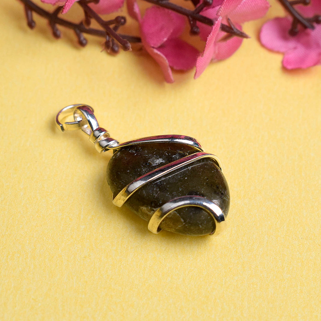 Labradorite Wire Wrapped Crystal Stone Pendant