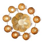 Seher Decorative Metal Lotus Shape Urli with Candle Holder