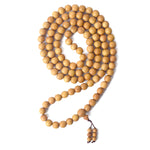 Certified 8mm 100% Original Authentic Mysore White Sandalwood (Chandan) Jap Mala