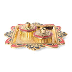 Kumkum Holder Adorned with Intricate Traditional Patterns