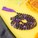Premium Hakik Jap Mala Crystal Voilet Amethyst