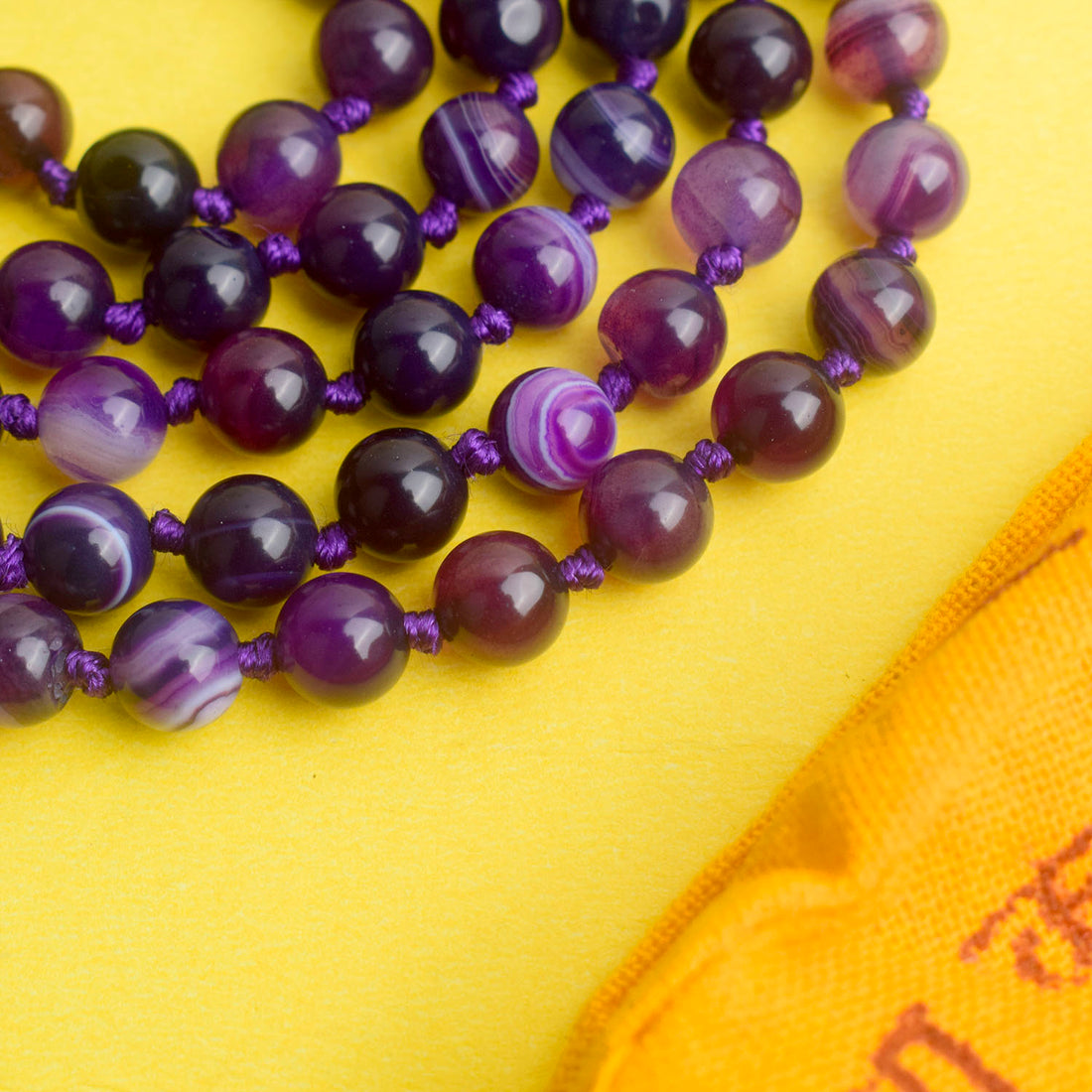 Premium Hakik Jap Mala Crystal Voilet Amethyst