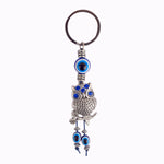 Elegant Owl Blue Evil Eye Keychain