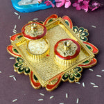 Kumkum Holder Adorned with Intricate Traditional Patterns