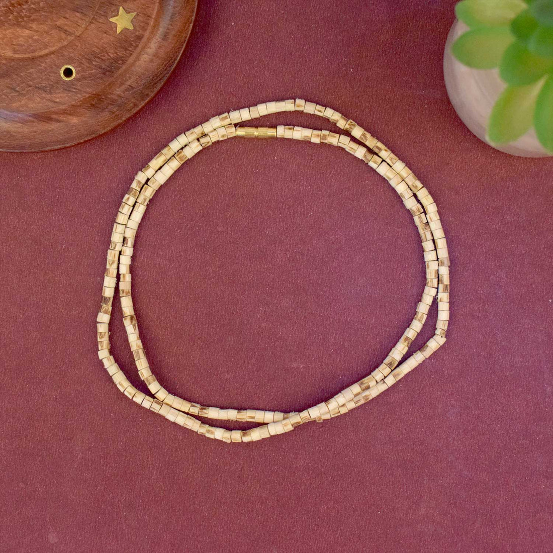 100% Pure 8 inch Long Tulsi Kanthi Bead Mala