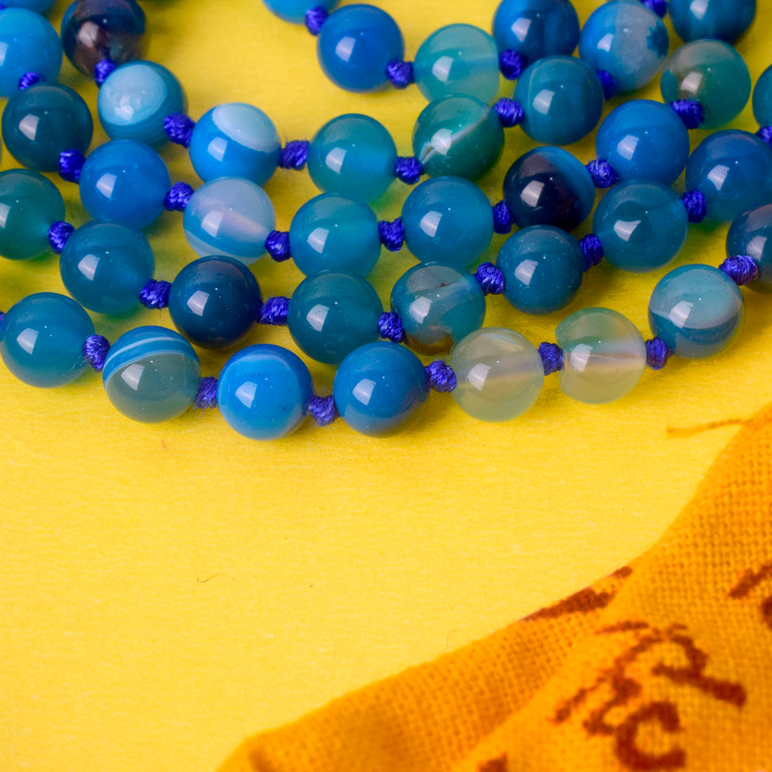 Premium Hakik Jap Mala Crystal Blue hakik