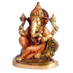9.1 Inch Lord Ganesh Brass Idol / Ganesh Ji Murti