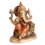 9.1 Inch Lord Ganesh Brass Idol / Ganesh Ji Murti