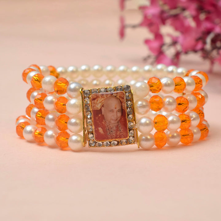 White, Pink & Orange, Resin Clay Bead Bracelet | Marina Grace Boutiqu