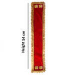 Red Velvet Twin Flower Ganpati Idol Patka with Sequin Lace