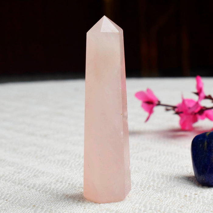 Natural Rose Quartz Healing Massager Stick, Jumbo Wand for Reiki Healing