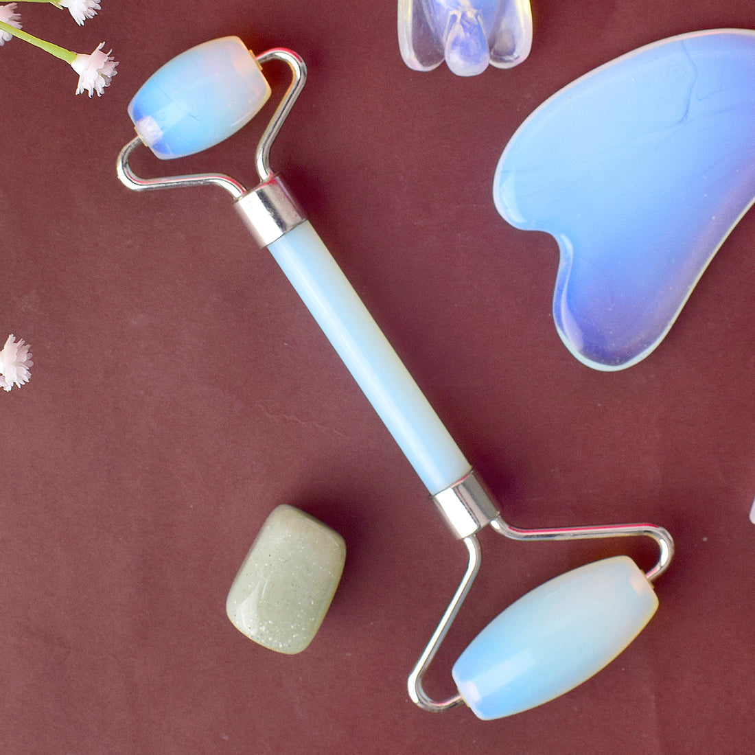 Premium White Aventurine Jade Face Roller with Box for Radiant Skin