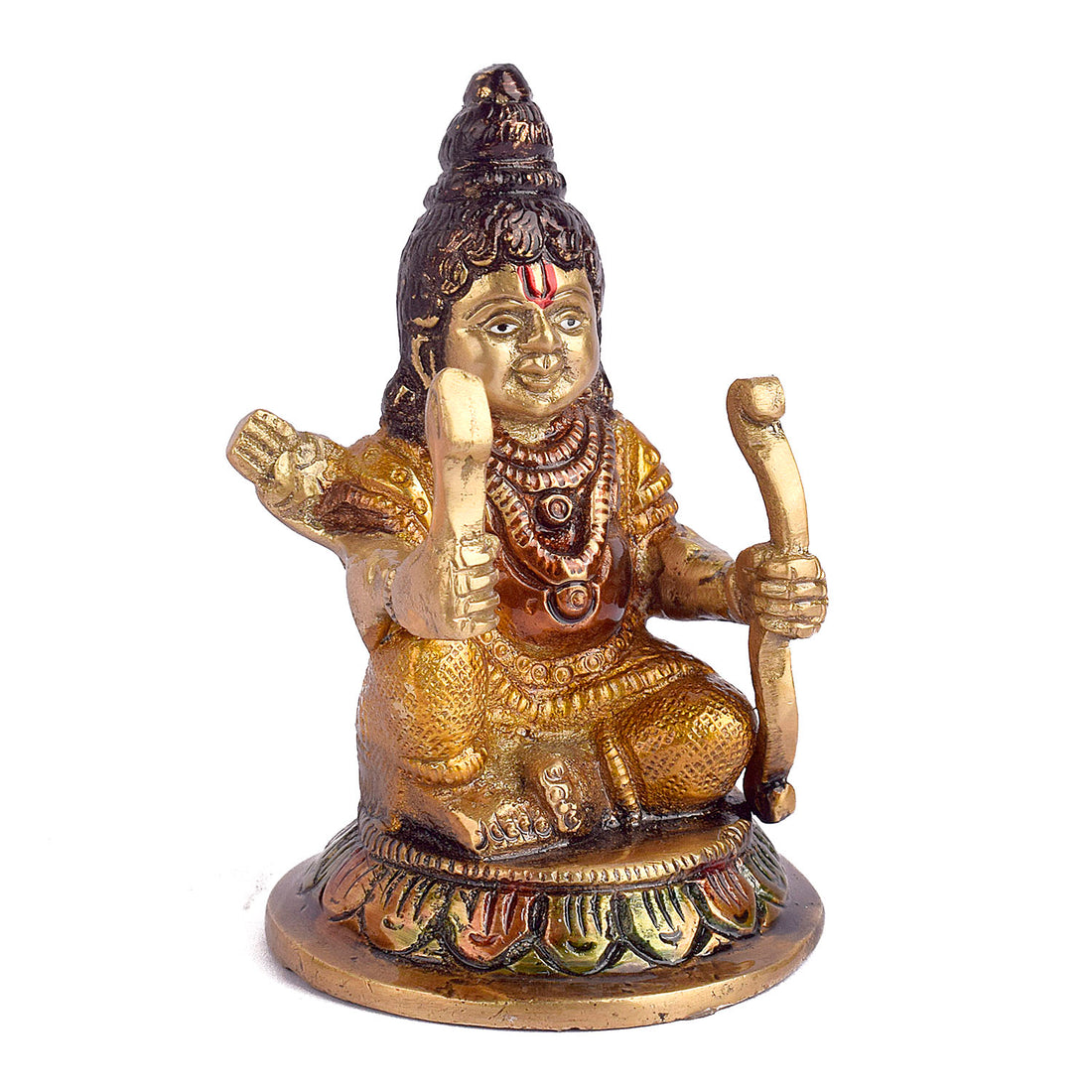 3.2 Inch Brass Ram Lalla Bal Roop Statue in Colored
