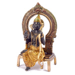 8.4 Inch Brass Ram with Bow Idol in Sitting Pose