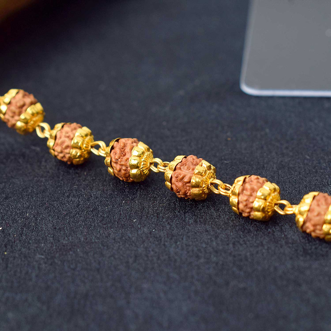Hallmarked 22K Pure Gold Panchmukhi Rudraksha Mala