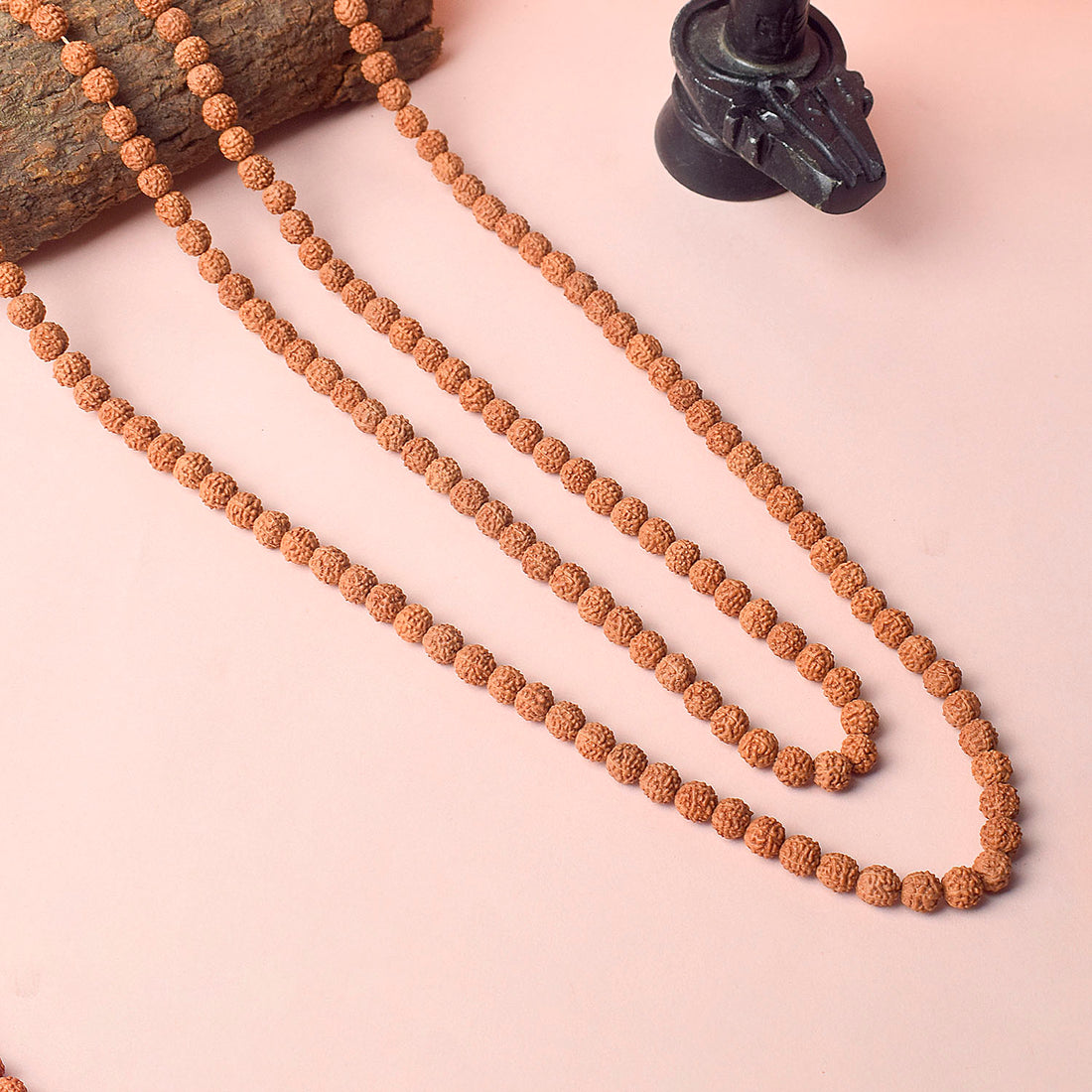 5 Mukhi Pathariya Rudraksh Mala 108 Beads 7mm
