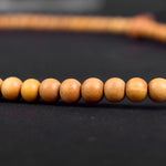 Certified 5mm 100% Original Authentic Mysore White Sandalwood (Chandan) Jap Mala