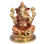 8.5 Inch Handcrafted Laxmi Ganesh Statue in Brass