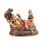 3.1 Inch Small Brass Vishnu Laxmi Idol