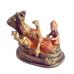 3.1 Inch Small Brass Vishnu Laxmi Idol
