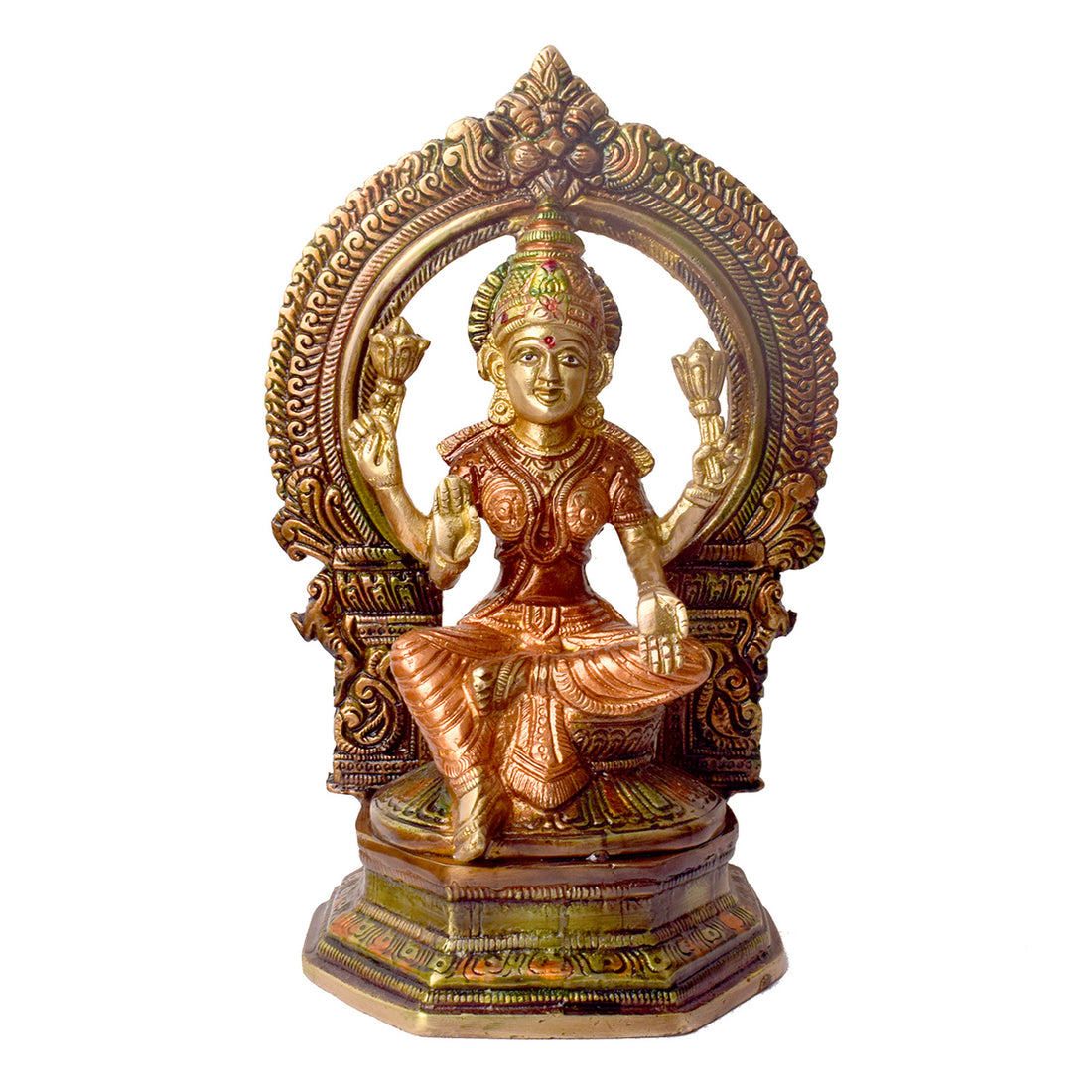 9.4 Inch Brass Lakshmi Ganesha Idol – Traditional Design