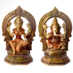 9.4 Inch Brass Lakshmi Ganesha Idol – Traditional Design