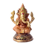 4.5 Inch Handcrafted Brass Lakshmi Ganesha Idol