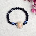 Black Evil Eye Beads Bracelet with Jai Guruji Swaroop for Men and Women