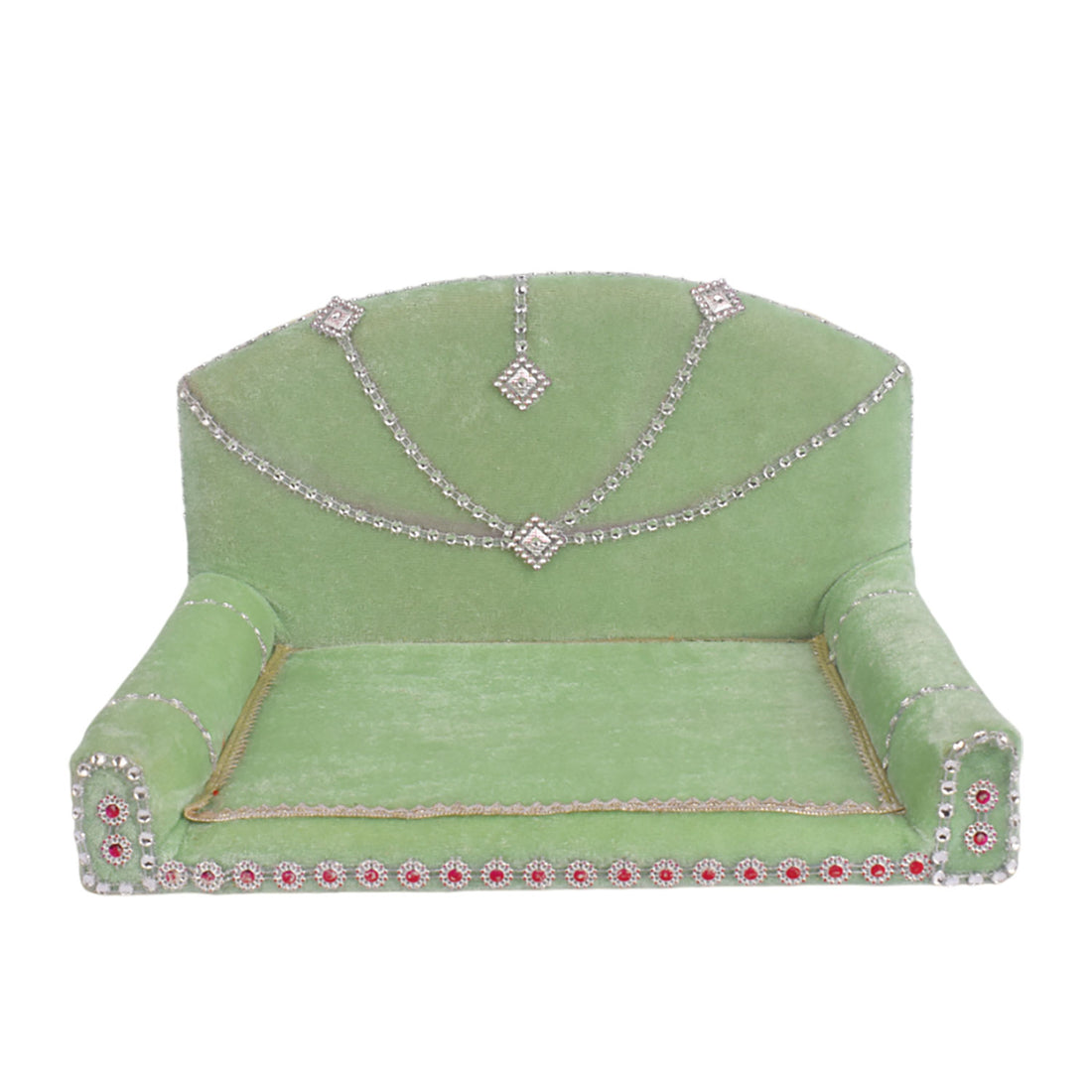 Laddu Gopal's Velvet Charisma: A Sacred Singhasan - Large
