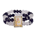 Guruji Swaroop Bracelet – Clear & Black Beads