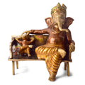 Large Brass Idol of Brass Sitting Ganesha Idol. Lord Ganesh, Ganpati, is known for Blessing Good Health and Wealth, The Idol Is made from Premium Quality material for long-lasting use. Handmade product from the Artisanship of India's Craftsman Using Modern Style.
