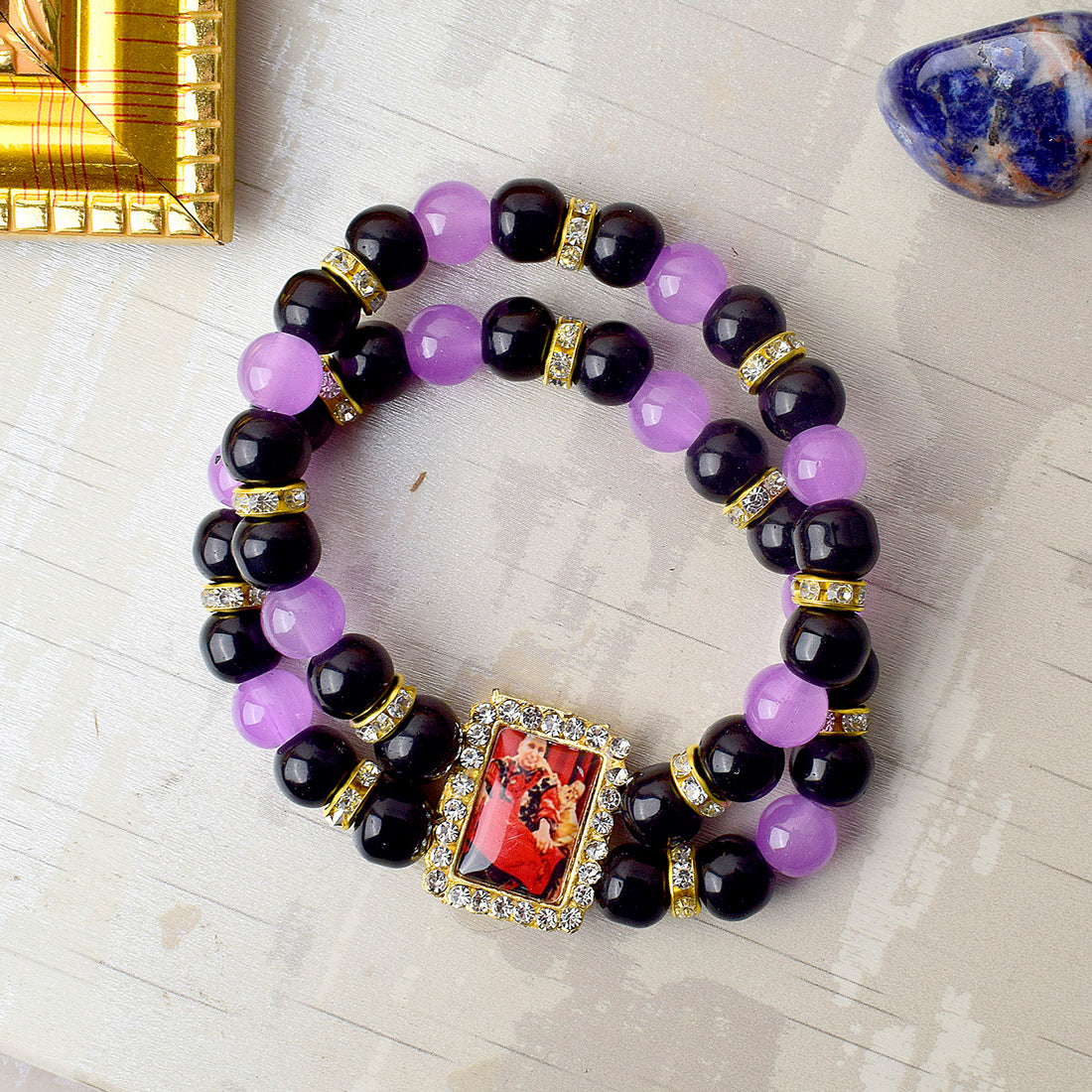 Elegant Adornments Purple & Black Guru Ji Bracelets
