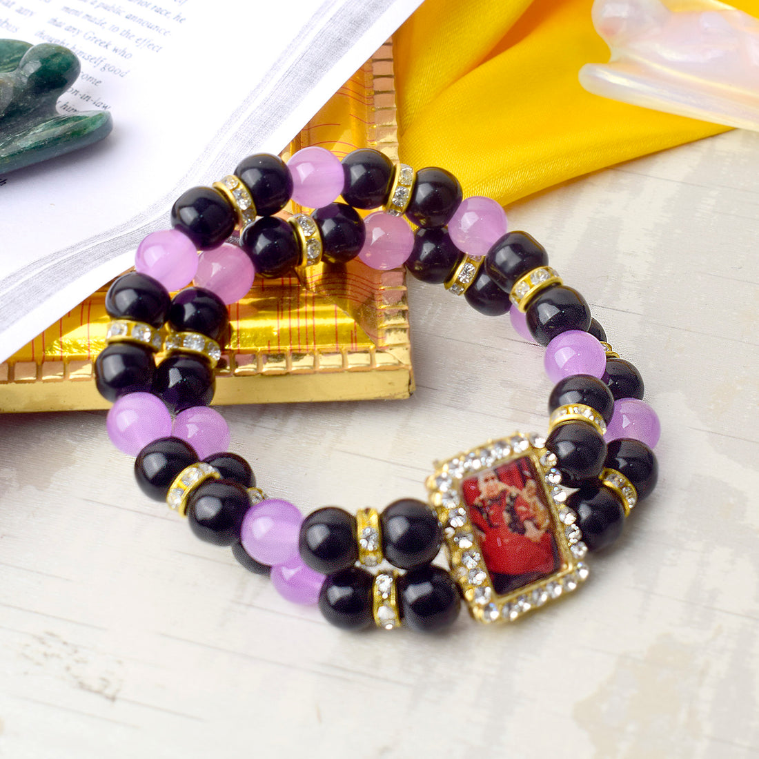 Elegant Adornments Purple & Black Guru Ji Bracelets