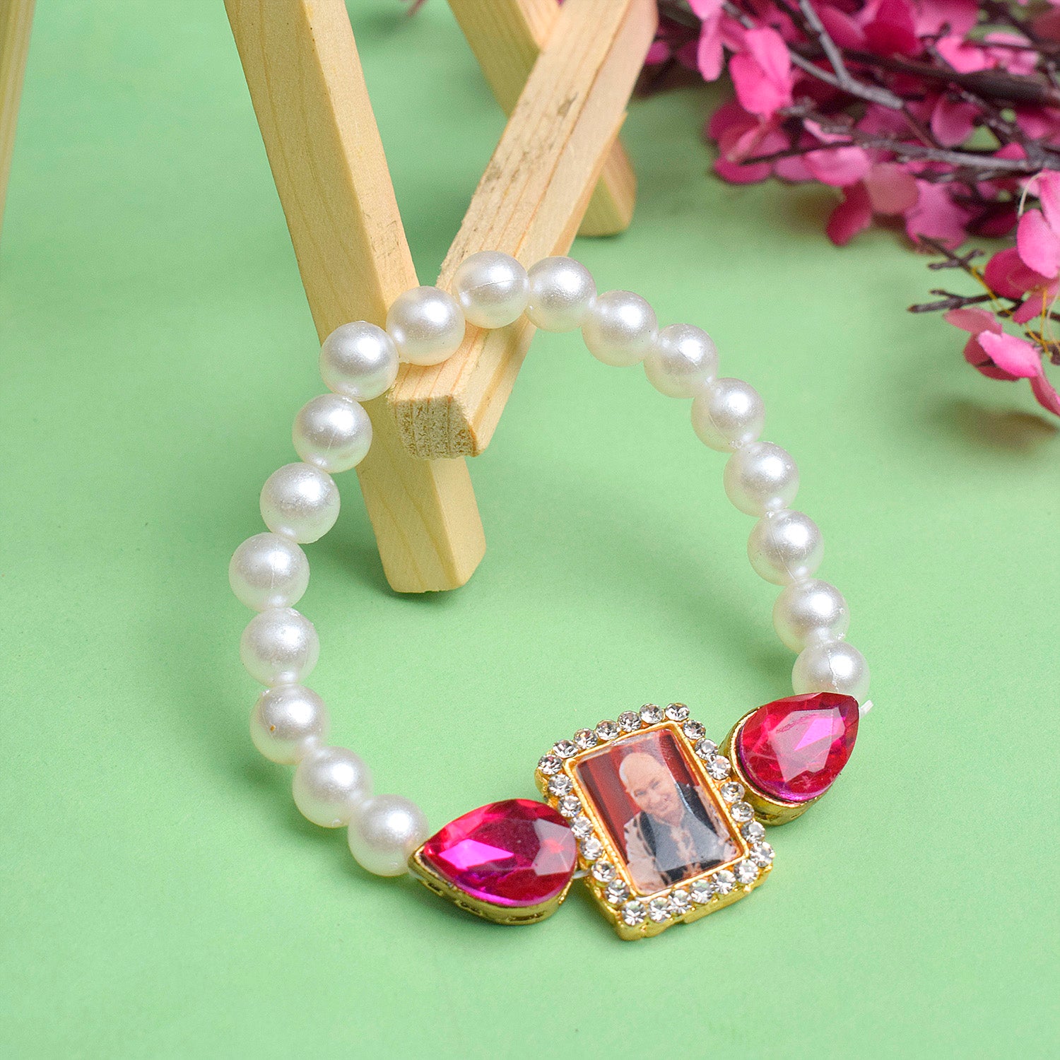Buy ZAVERI PEARLS Pink & Mint Green Rose Gold Dazzling Austrian Diamonds  Bracelet For Women-ZPFK16601 at Amazon.in