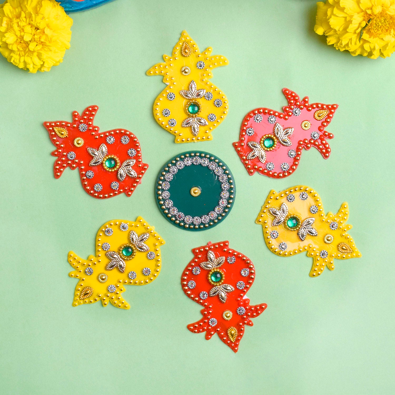 buy Online Colorful Rangoli Sticker Set - Main Image
