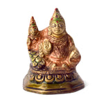 2.8 Inch Auspicious Lord Kuber Brass Idol with Laxmi Ji