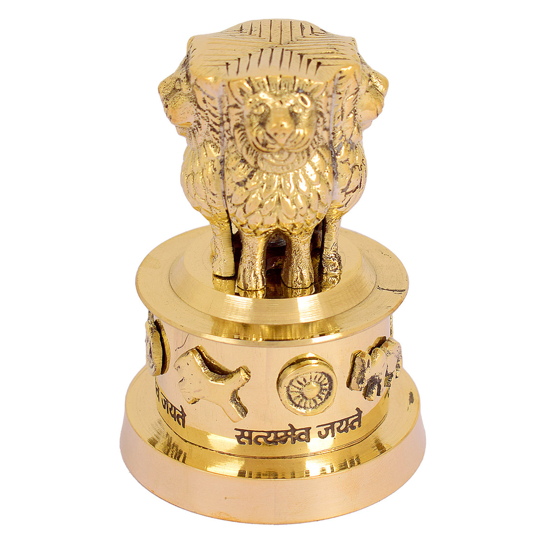 4 Inch Brass Ashoka Pillar Showpiece National symbol showpiece