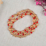 Radiant Elegance Golden Pearl Beads Mala Necklace
