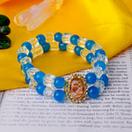 Soulful Strands Sky Blue and White Guru Ji Bracelets