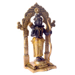 11.4 Inch Handcrafted Black Brass Ram Lala Statue for Worship and Decor