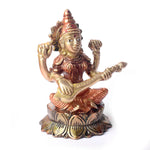 4.7 Inch Spiritual Goddess Brass Saraswati Statue for Divine Energy