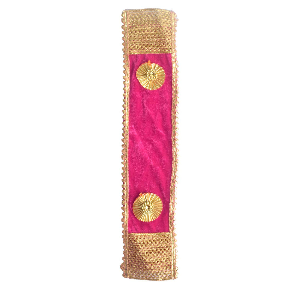 Premium Designer Magenta Velvet Ganpati Idol Patka
