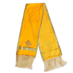 Yellow Velvet Ganpati Idol Patka with Gold Lace - 30 Inch