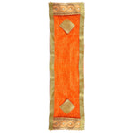 Designer Deity Orange Velvet Ganpati Idol Patka
