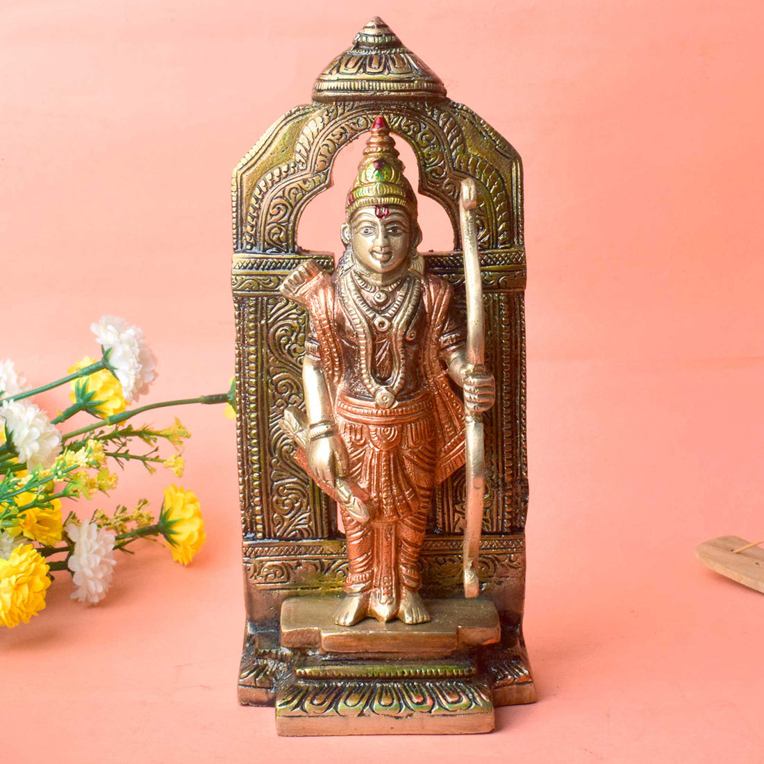 The 8.7 Inch Elegant Antique Brass Ram with Bow Statue is a beautifully crafted piece that exudes strength, power, and grace. The statue features a detailed ram, poised with a bow, symbolizing courage, protection, and determination. Made from high-quality antique brass, it boasts an intricate design that brings out the elegance and majesty of the ram in a timeless style.
