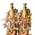  This Stunning Radha Krishna Brass Idol beautifully captures the divine love and grace of Radha and Krishna. Crafted from high-quality brass with intricate detailing, it exudes elegance and spiritual charm. 