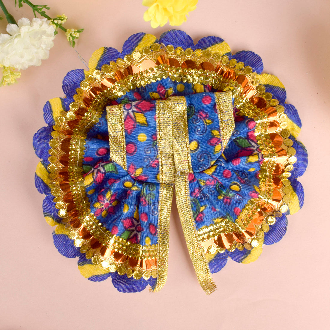 Cheerful Printed Laddu Gopal Dress with Colorful Floral Design