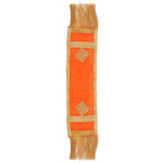 Orange Velvet Ganpati Idol Patka with Gold Lace 14 Inch