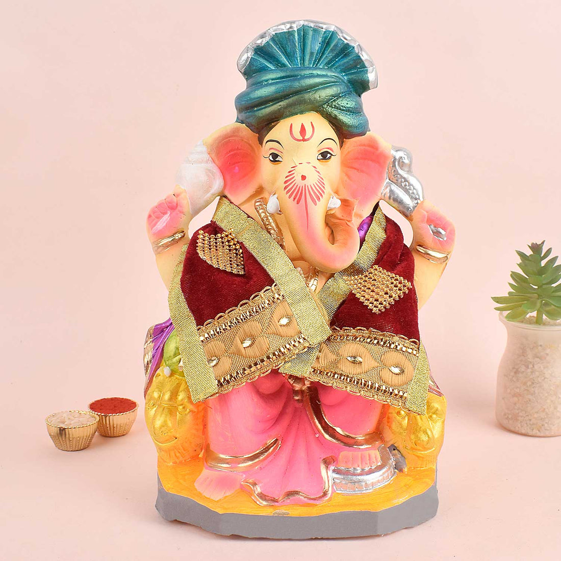 Decorative Diamond Patches Ganpati Idol Patka